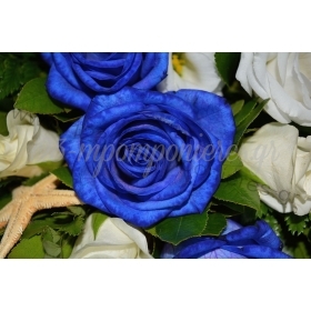Στολισμος Γαμου Μπλε Και Λευκα Τριανταφυλλα - Χρυσαυγη Λαγκαδα - ΚΩΔ: Bl753