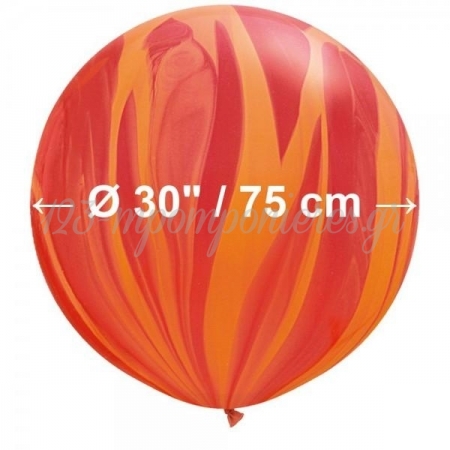 Superagate Κοκκινο-Πορτοκαλι Μπαλονι 36'' (90Cm) Latex – ΚΩΔ.:63759-Bb