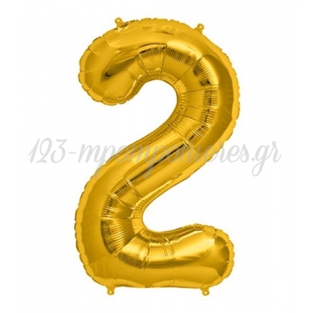 Μπαλονι Foil Χρυσος 40Cm (14") Αριθμος Δυο – ΚΩΔ.:526N82-Bb