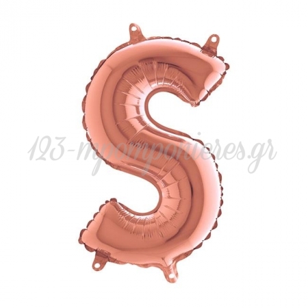 Μπαλονι Foil Ροζ-Χρυσο 35Cm Γραμμα S – ΚΩΔ.:143823Rg-Bb