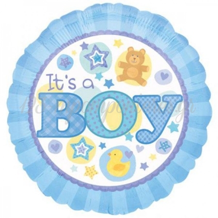 Μπαλονι Foil 45Cm Για Γεννηση «It'S A Boy» Με Αρκουδακι Και Παπακι – ΚΩΔ.:515820-Bb