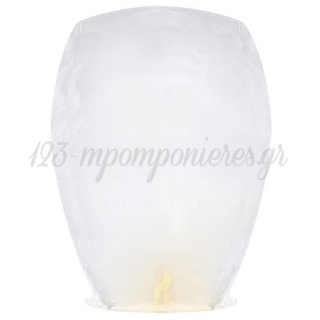 Λευκο Μεγαλο Χαρτινο Ιπταμενο Φαναρακι 37Χ53Χ95Cm - ΚΩΔ:Lamp5T-008-Bb