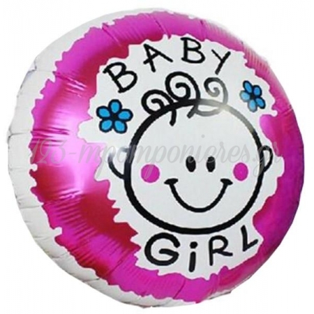 Μπαλονι Foil 45Cm Για Γεννηση «Baby Girl» Με Χαμογελαστη Φατσουλα  – ΚΩΔ.:206162-Bb