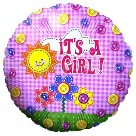 Μπαλονι Foil 45Cm Για Γεννηση «It'S A Girl» Με Ηλιο Και Ζωακια – ΚΩΔ.:86191-Bb