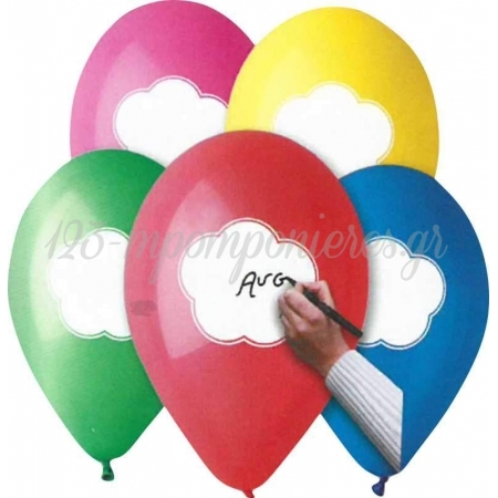 Τυπωμενα Μπαλονια Latex Ασπρο Συννεφο Για Να Γραψεις Το Ονομα Σου 12" (30Cm) – ΚΩΔ.:13611205-Bb