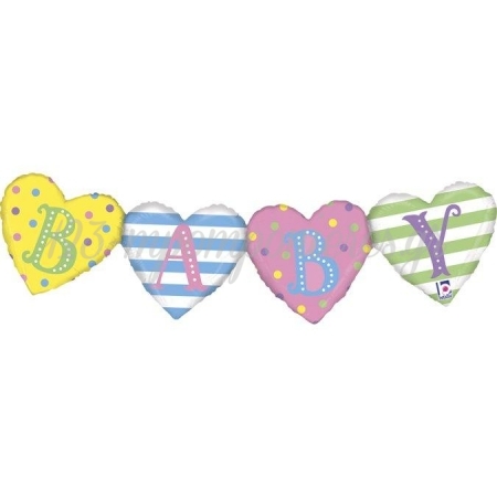 Μπαλονι Foil Super Shape 87X28Cm Baby Heart Banner – ΚΩΔ.:35877-Bb
