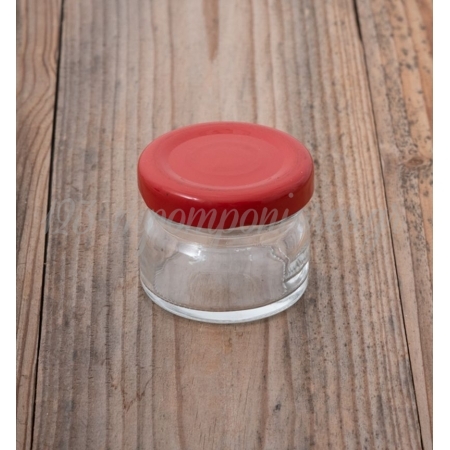 Βαζακια Γυαλινα Κλασικα Με Κοκκινο Καπακι 30Ml - ΚΩΔ: Std28-Red
