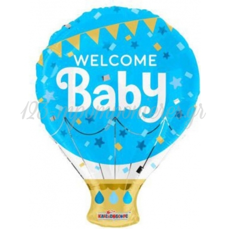 Μπαλονι Foil 18"(46Cm) Αεροστατο «Welcome Baby» Σιελ – ΚΩΔ:15474-Bb