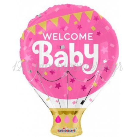 Μπαλονι Foil 18"(46Cm) Αεροστατο «Welcome Baby» Ροζ – ΚΩΔ:15475-Bb