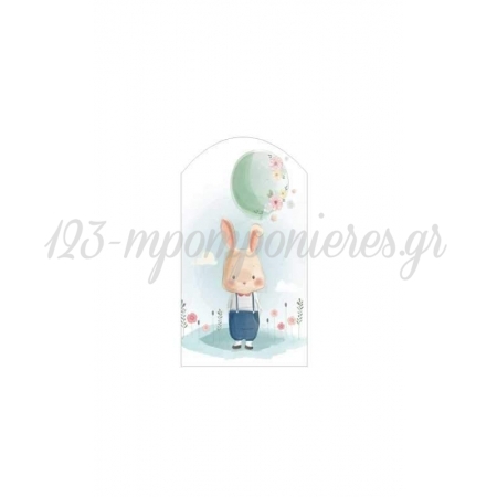 Ξυλινο Διακοσμητικο Καδρακι Κουνελακι Μπαλονι 10 Εκατ. - ΚΩΔ:D16001-82-Bb