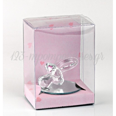 Κρυσταλλινη Πιπιλα Με Καθρεφτη Και Ροζ Διαφανο Κουτι - ΚΩΔ:202-9023-Mpu