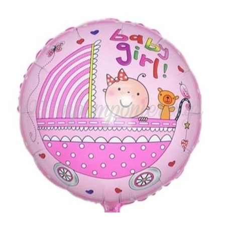 Μπαλονι Foil 18"(45Cm) Baby Girl Καροτσακι - ΚΩΔ:206379-Bb