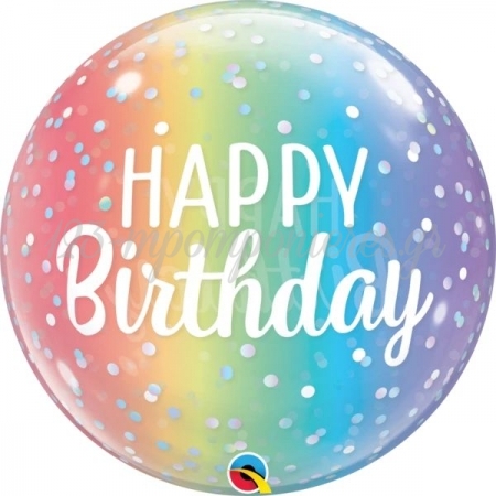 Μπαλονι Foil 22''(56Cm) Bubble Birthday Ombre & Dots - ΚΩΔ:13232-Bb