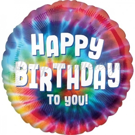 Μπαλονι Foil 18''(45Cm) Happy Birthday Tie Dye - ΚΩΔ:541793-Bb