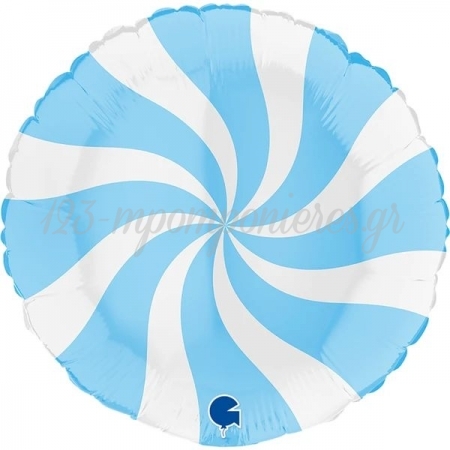 Μπαλονι Foil 18''(46Cm) Lollipop Λευκο-Μπλε - ΚΩΔ:G018M00Whb-Bb
