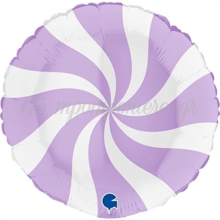 Μπαλονι Foil 18''(46Cm) Lollipop Λευκο-Λιλα - ΚΩΔ:G018M02Whl-Bb
