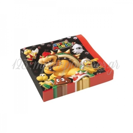 Χαρτοπετσετες Super Mario 33X33Cm - ΚΩΔ:9901538-Bb