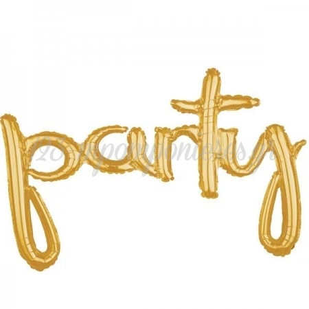 Μπαλονι Foil 93X40Cm Χρυση Ενωμενη Φραση "Party"- ΚΩΔ:536698-Bb