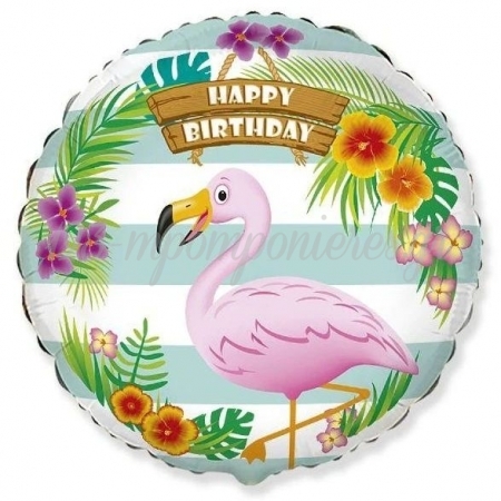 Μπαλονι Foil 18"(45Cm) Flamingo Happy Birthday - ΚΩΔ:401591-Bb