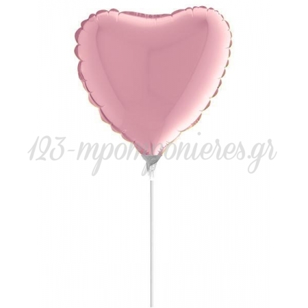 Μπαλονι Foil 10"(25Cm) Mini Shape Καρδια Παστελ Ροζ – ΚΩΔ.:09007Ρρ-Bb
