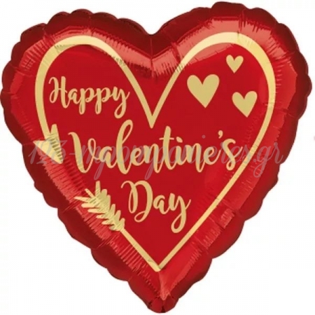 Μπαλόνι Foil 18″(45cm) Καρδιά Happy Valentine’s Day - ΚΩΔ:540500-BB