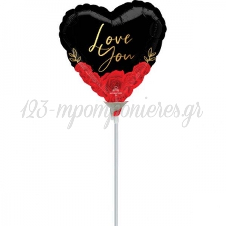 Μπαλόνι Foil 4″(10cm) Mini Shape Καρδιά Love You - ΚΩΔ:542287-BB
