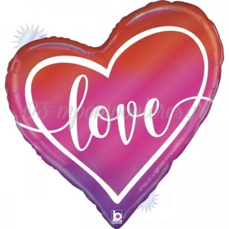 Μπαλόνι Foil 35″(89cm) Καρδιά Opal Ombre Love - ΚΩΔ:25074-BB