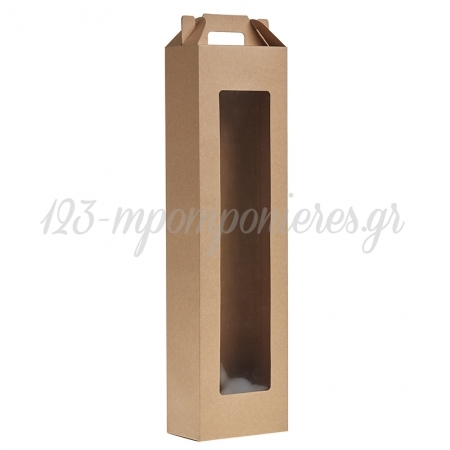 Κουτί Λαμπάδας Κράφτ με Παράθυρο 44x12x7 cm - ΚΩΔ:PT034-1-NU