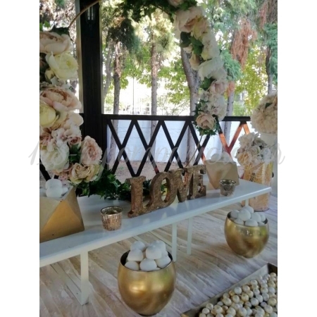 Στολισμός Γάμου σε ρομαντικό ύφος σε αποχρώσεις του εκρού και ροζ με χρυσό - Ιερός Ναός Αγίου Αθανασίου Εύοσμος - ΚΩΔ:FL-2021