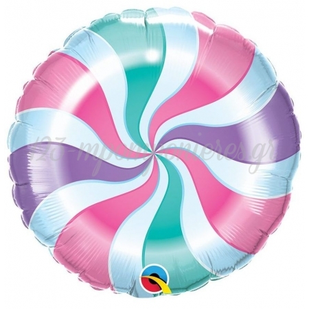 Μπαλόνι Foil 18 (45cm) Candy Lollypop Pastel Swirl - ΚΩΔ:19852-BB