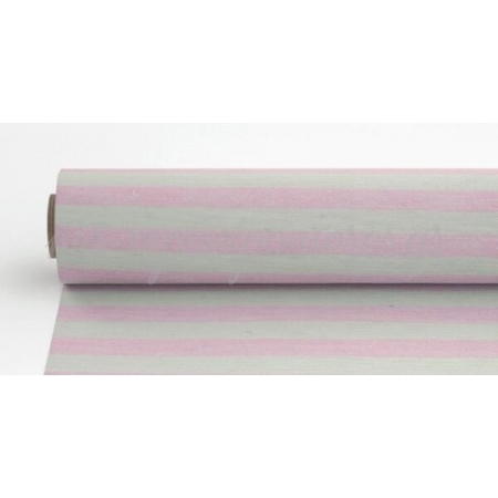 Ρολό Ράνερ βαμβακερό ριγέ εκρού-ροζ 28cm x 4,5m - ΚΩΔ:909228-3-NT
