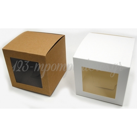 Κουτάκι Κύβος Χάρτινο με Παράθυρο Ζελατίνα 12cm - ΚΩΔ:506226