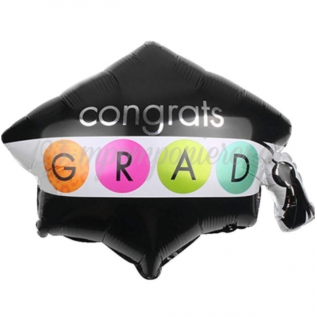 Μπαλόνι Foil 53X63cm Αποφοίτησης Καπέλο Congrats - ΚΩΔ:207F372-BB