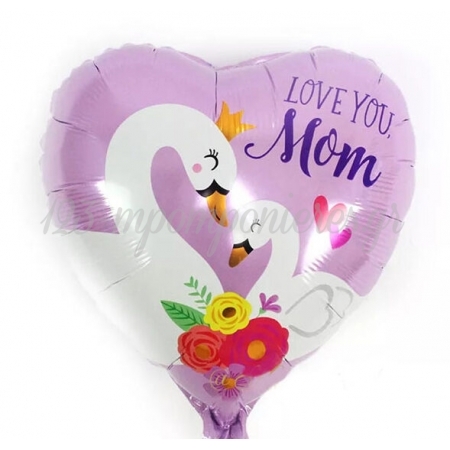 Μπαλόνι Foil 45cm Κυκνάκια Love You Mom - ΚΩΔ:207F4241-BB
