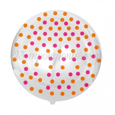 Μπαλόνι Foil 45cm Διάφανο Bobo με Ροζ Πουά - ΚΩΔ:207B-18004-1-BB