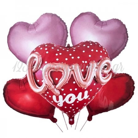 Σετ Μπαλόνια Love You Καρδιές - ΚΩΔ:207FS152-BB