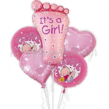 Σετ Μπαλόνια Γέννησης It’s a Girl - ΚΩΔ:207FS120-BB