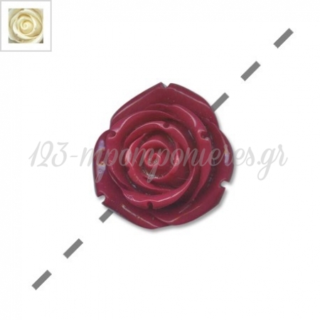 Πολυεστερικό Στοιχείο Λουλούδι Τριαντάφυλλο Περαστό 35mm - Μπεζ - ΚΩΔ:71010403.001-NG
