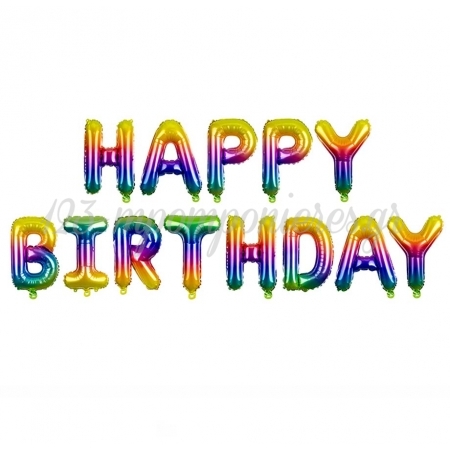 Μπαλόνι Foil - “Happy Birthday” Rainbow 40cm - ΚΩΔ:2063608-BB