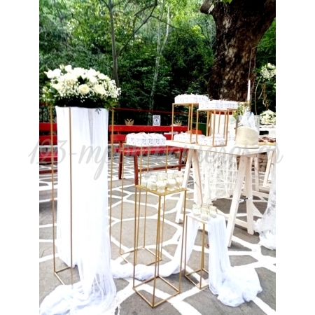 Στολισμός Γάμου και Candy Bar σε λευκό και χρυσό - Παρεκκλήσι Αγίας Παρασκευής - Παλαιόκαστρο - ΚΩΔ:LN-3007