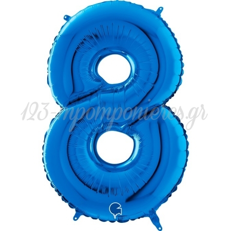 Μπαλόνι foil 100cm μπλε αριθμός 8 - ΚΩΔ:40008B-BB