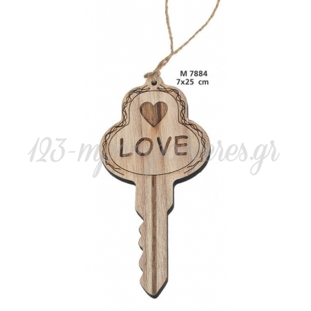 Ξυλινο Κλειδι Διακοσμητικο Love 7X25Εκατ. - ΚΩΔ:M7884-Ad