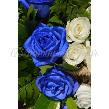 Λαμπαδα Γαμου Με Μπλε Τριανταφυλλα - ΚΩΔ: Bl175