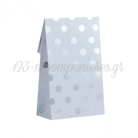 Χαρτινα Λευκα Σακουλακια Με Ασημι Πουα - ΚΩΔ:Pm-193-Gy